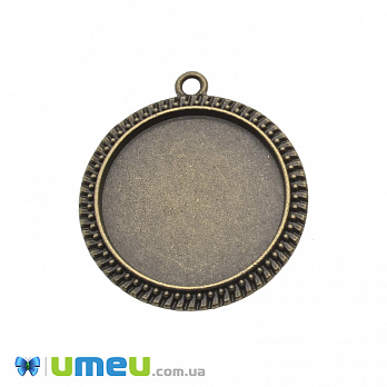 Основа кругла, 43х38 мм, 30 мм, Антична бронза (OSN-049437)