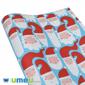 Пакувальний папір Новорічний, Блакитний, 76х100 см (UPK-043022)