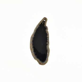 Зріз Агата, Чорний, 67х28 мм (POD-032531)