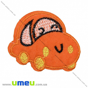 Термоаппликация детская Машинка, 6х5 см, Оранжевая, 1 шт (APL-022215)