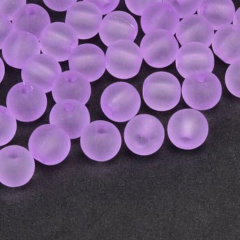 Бусины акриловые матовые, Круглые, 8 мм, Сиреневые (BUS-059754)