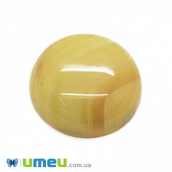 Кабошон нат. камінь Агат жовтий, Круглий, 20,1 мм (KAB-049955)