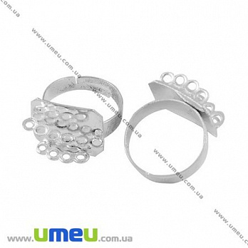Кольцо с петлями, Темное серебро, 1 шт (OSN-000457)