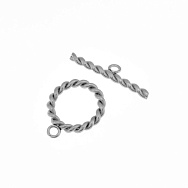 Тогл из нержавеющей стали, 23х18 мм, Темное серебро (STL-060818)