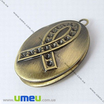 Медальон Овальный, Античная бронза, 24х17 мм, 1 шт (POD-003070)
