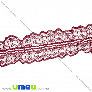 Мереживо на резинці, 40 мм, Бордове (LEN-025751) Мереживо на резинці, 40 мм, Бордове (LEN-025751)