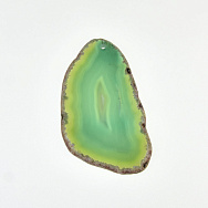 Срез Агата, Зеленый, 69х41 мм (POD-011989)