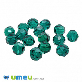 Бусина Swarovski 5000 Emerald УЦЕНКА, 10 мм, Граненая круглая, 1 шт (BUS-038497)