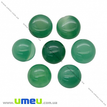 Кабошон нат. камень Агат зеленый, Круглый, 10 мм, 1 шт (KAB-012671)