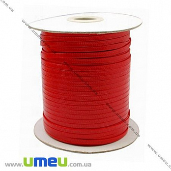 Полиэстеровый шнур плоский, Красный, 4 мм, 1 м (LEN-007054)