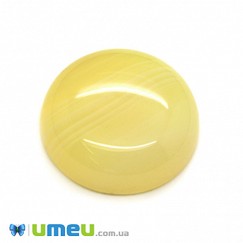 Кабошон нат. камінь Агат жовтий, Круглий, 20,2 мм (KAB-049943)