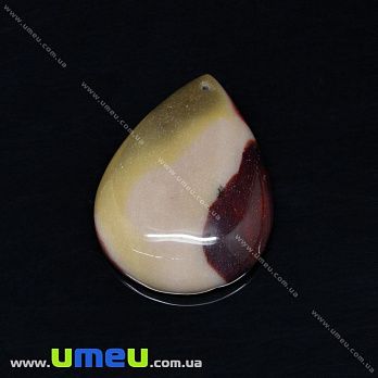 Підвіска з натурального каменю Мукаіт, Крапля, 36х26 мм (POD-031639)