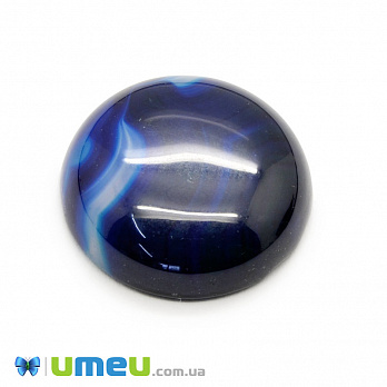 Кабошон нат. камінь Агат синій (2 сорт), Круглий, 20,4 мм (KAB-049999)