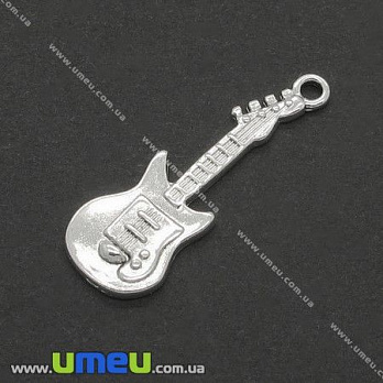 [Архів] Підвіска металева Гітара, Античне срібло, 31х11 мм (POD-001835)