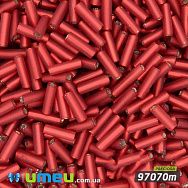 Бісер чеський Стеклярус 3, №97070m, Червоний блискучий матовий, 7 мм (BIS-025499)