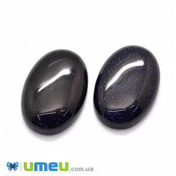 Кабошон нат. камінь Авантюрин синій, Овал, 30х20 мм (KAB-043078)