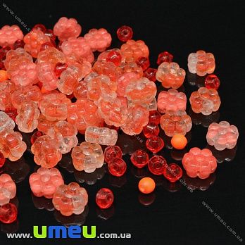 Намистини чеське скло Preciosa 92-Mix-Flower10-Orage (BUS-036607)