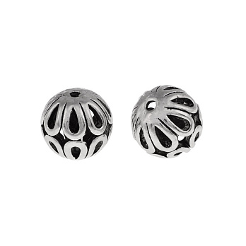 Намистина мет. кругла Ажурна, 12 мм, Античне срібло (BUS-055336)