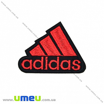 Термоаппликация Adidas, 5,5х4,5 см, Черно-красная, 1 шт (APL-031698)