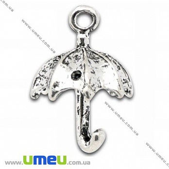 [Архів] Підвіска металева Парасолька, Античне срібло, 20х14 мм (POD-004706)