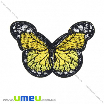 Термоаппликация Бабочка, 7х5 см, Желтая, 1 шт (APL-022193)