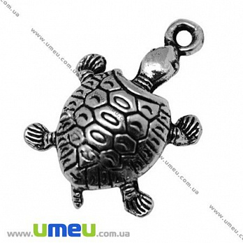 [Архів] Підвіска металева Черепаха, Античне срібло, 22х15 мм (POD-008007)