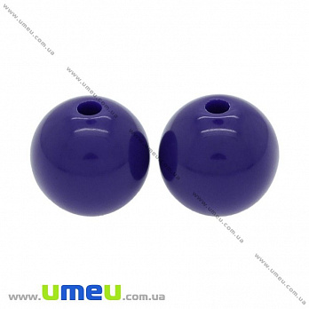 Бусина пластиковая Круглая, 10 мм, Фиолетовая, 1 шт (BUS-008767)