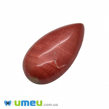 Кабошон нат. камінь Яшма червона (2 сорт), Крапля, 27,4 х15,2 мм (KAB-050651)