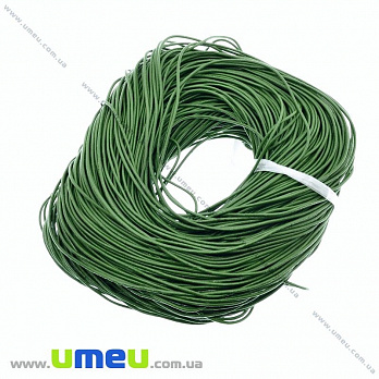 Кожаный шнур, 2 мм, Зеленый, 1 м (LEN-029764)