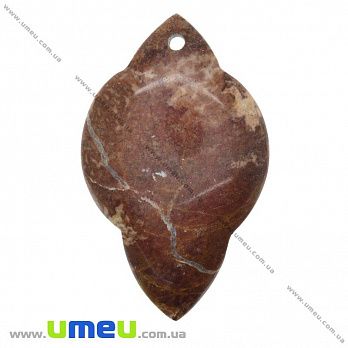 Підвіска з натурального каменю, Агат мереживний (Crazy Agate), 64х39 мм (POD-032997)