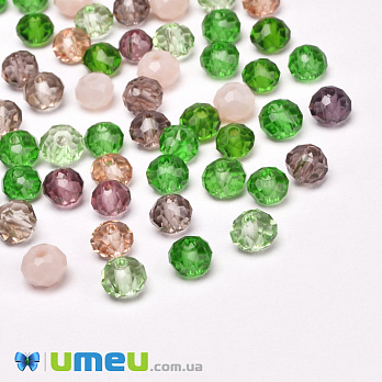 Намистини ронделі, 4х3 мм, Мікс (BUS-050928)