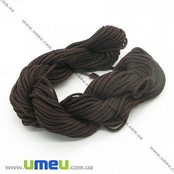 Нейлоновый шнур (для браслетов Шамбала), 1,5 мм, Коричневый темный, 1 м (LEN-003398)