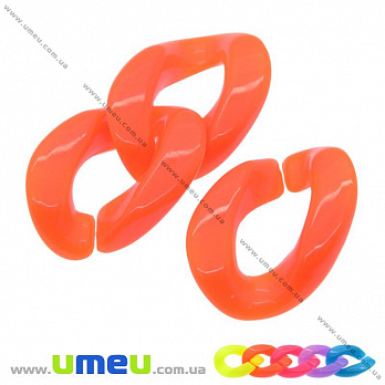 [Архів] Кільце пластикове для збірного ланцюга, 29х21 мм, Помаранчеве (BUS-008813)