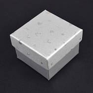 Коробочка Квадратная под колечко, 5х5х3,5 см, Серебристая (UPK-060582)