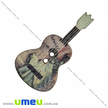 Декоративный пришивной элемент Гитара, 36х18 мм, 1 шт (DIF-033440)