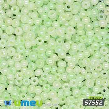 Бісер чеський №878/57552, Салатовий АВ, Перламутровий, 10/0 (BIS-047763)