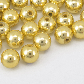 Намистини пластикові Круглі, 10 мм, Золотисті (BUS-059660)