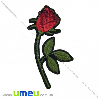 Термоаппликация Роза красная, 12х6 см, 1 шт (APL-024606)