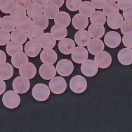 Бусины акриловые матовые, Круглые, 6 мм, Розовые светлые (BUS-059797)