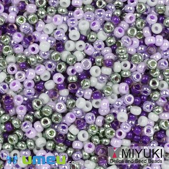 Бісер японський Miyuki круглий RR 11/0 №MIX107, Мікс бузковий (BIS-049817)
