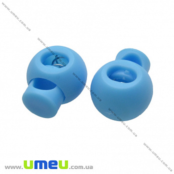 Фіксатор для шнура пластиковий на 1 отвір, 22х18х13,5 мм, Блакитний (SEW-035956)