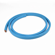 Кожаный шнур пресованный, 10х6 мм, Голубой (LEN-058978) Кожаный шнур пресованный, 10х6 мм, Голубой (LEN-058978)