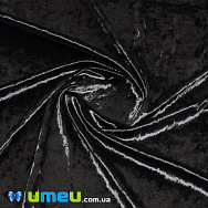 Оксамит корейський стрейчевий Мармуровий, Чорний, 20х29 см (TKN-040530)