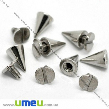 [Архів] Шип гвинтовий металевий, 10х7 мм, Темне срібло (BUS-006633)