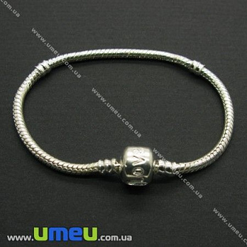 [Архів] Основа для браслета PANDORA зі стопером, Світле срібло, 17 cм (OSN-004162)