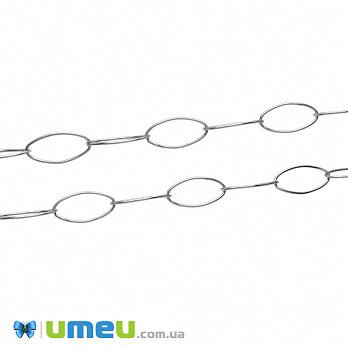 Ланцюг з нержавіючої сталі, Темне срібло, 19х10 мм (ZEP-046948)