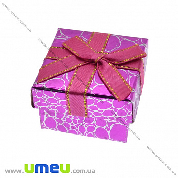 Подарочная коробочка Квадратная под кольцо, 5х5х3,5 см, Малиновая, 1 шт (UPK-035940)