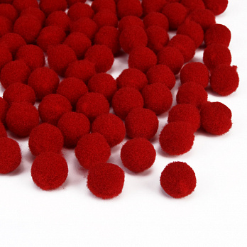 Помпоны бархатные 1 см, Красные, 1 уп (50 шт) (DIF-052578)