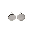 Основа круглая из нерж. стали, 20х15,5 мм, 14 мм, Темное серебро (STL-059480)