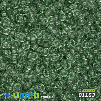Бісер чеський №737/01163, Зелений, Прозорий, 10/0 (BIS-047551)